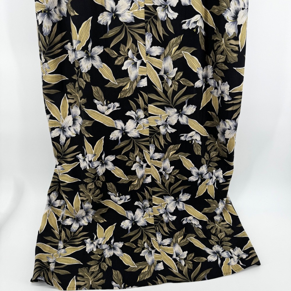 Tommy Bahama Women 100% Silk Floral Maxi Dress Black Green Tropical Sz 12 Resort - Picture 10 of 10